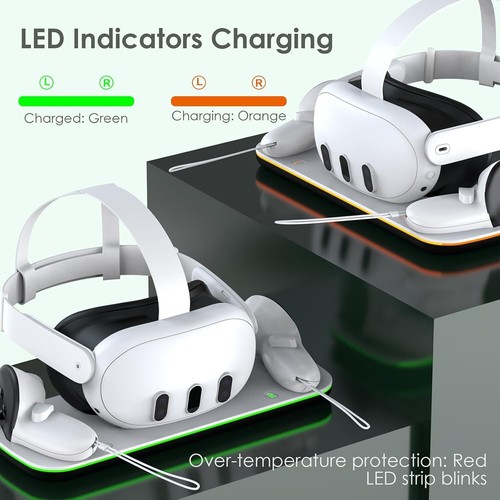 Dobe Charging Dock Station for Oculus Meta Quest 3 Headset and 2 Controllers - Picture 3 of 7