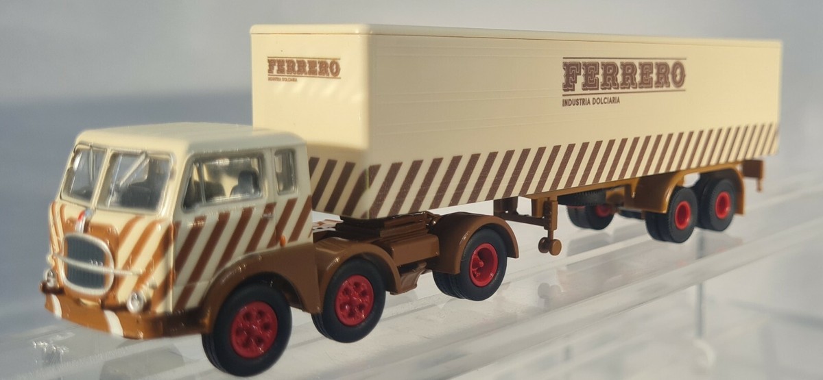 Modellino Brekina PIBK58506 – Autocisterna Fiat 690T Con Scritta Ferrero, Scala HO 1:87, Colore Marrone