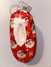 Elf on the Shelf Red Christmas Slippers Size S/M 8-13 Toddler Kids Non-Slip