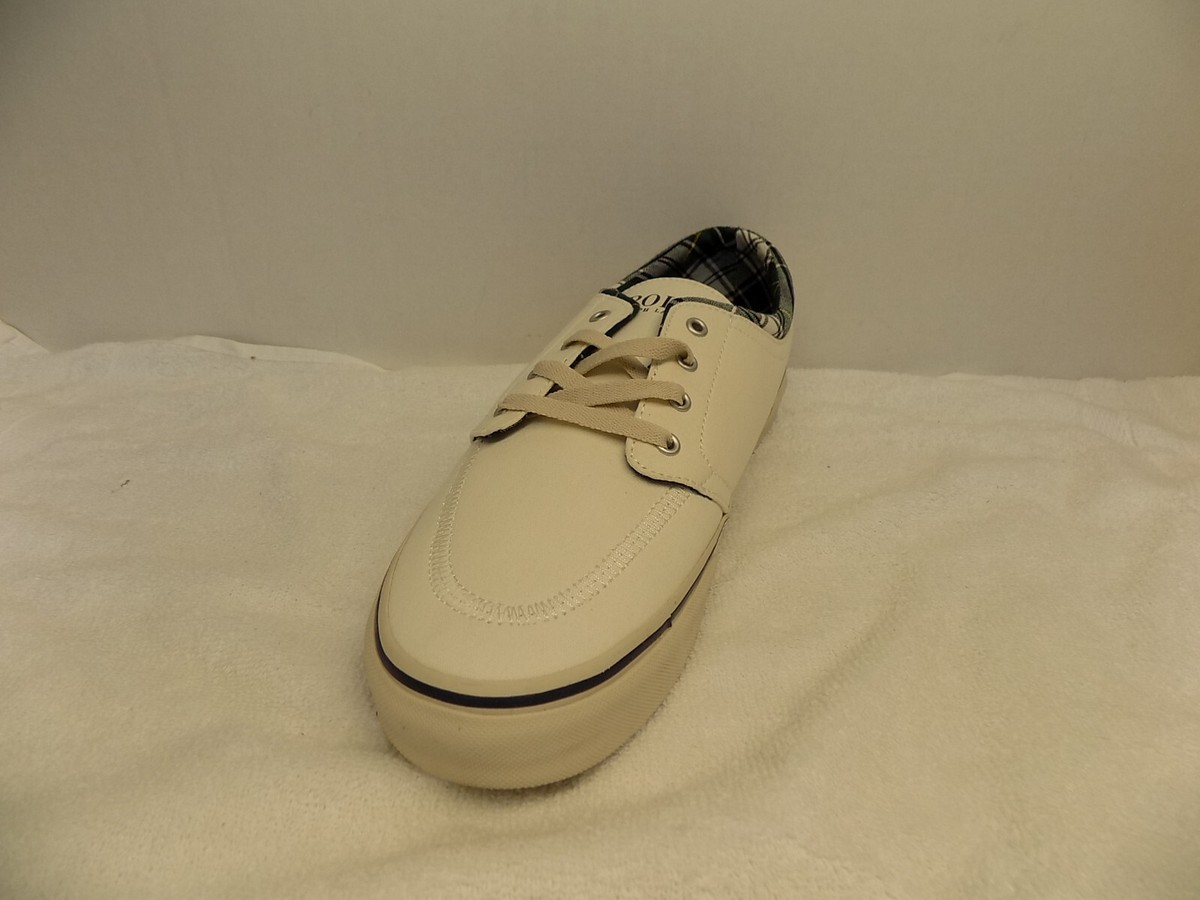 POLO RALPH LAUREN FAXON LOW TOP LACE UP WHITE WASHEED CANVAS SIZE