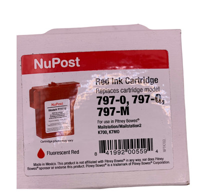 Red Ink Nuovo! 2 Cartucce Inchiostro Rosso Per Pitney Bowes K700 - Modelli 797-0 / 797-U, Compatibili M/O/Q Ricambio 797-0 797-u - Foto 6
