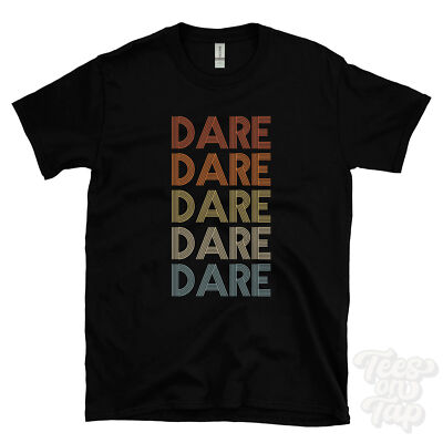 DARE REPEAT RETRO STYLE T-SHIRT Herren & Damen Neuheit cool Name Geschenk