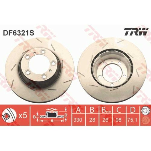 TRW DF6175S Disque De Frein Avant - Compatible Audi A4 A5 Q5 Et Porsche