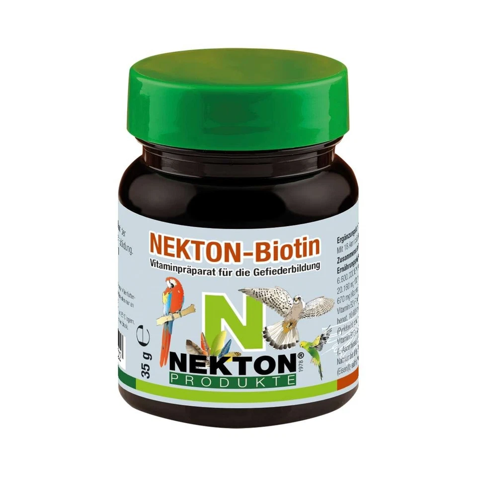 NEKTON Bio - Biotin Vitaminpräparat zur Gefiederbildung für alle Vögel - 35g