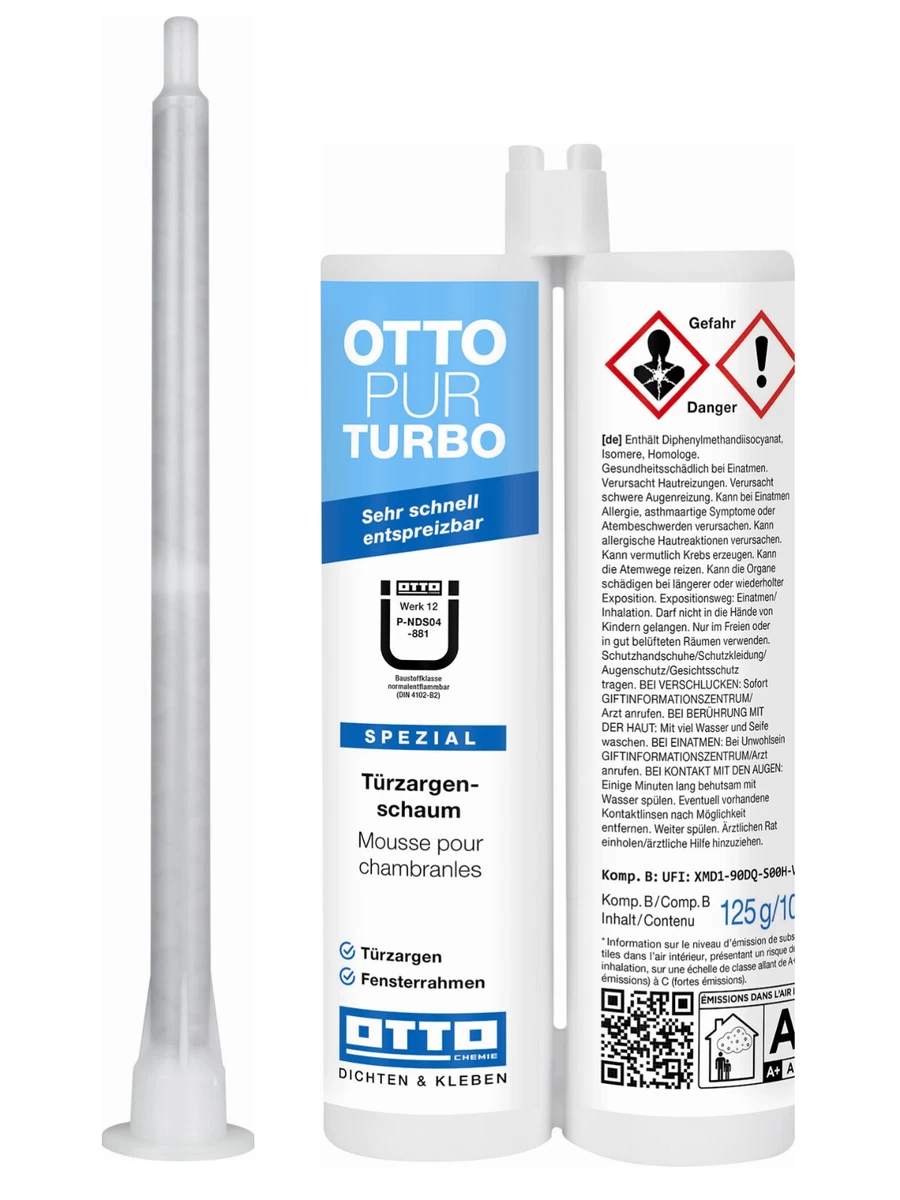 Produktbild von OTTOPUR OP920 2K-PU Adapterschaum 400ml – Schnell Aushärtend Für Fenster Und Zargen