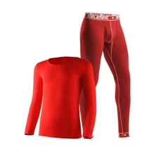 Mens Warm Cotton Underwear Thermal Long Johns Set Compression Winter Clothes Set
