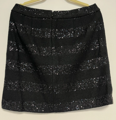 Ann Taylor Loft Skirt Womens 8 Black Crosshatch A Line Whimsigoth Style