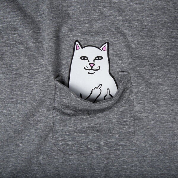NWT RipNDip Lord Nermal Pocket T-Shirt Heather Grey | eBay