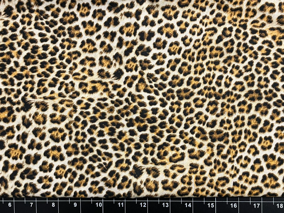 Tina SCRAP Remnant Fabric Cotton 9"x21" Cheetah Cat Animal Fur Print Cougar