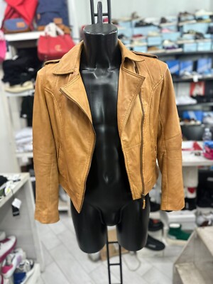 Stradivarius Giacca In Pelle Usato Donna Woman TgL Cammello LLV539