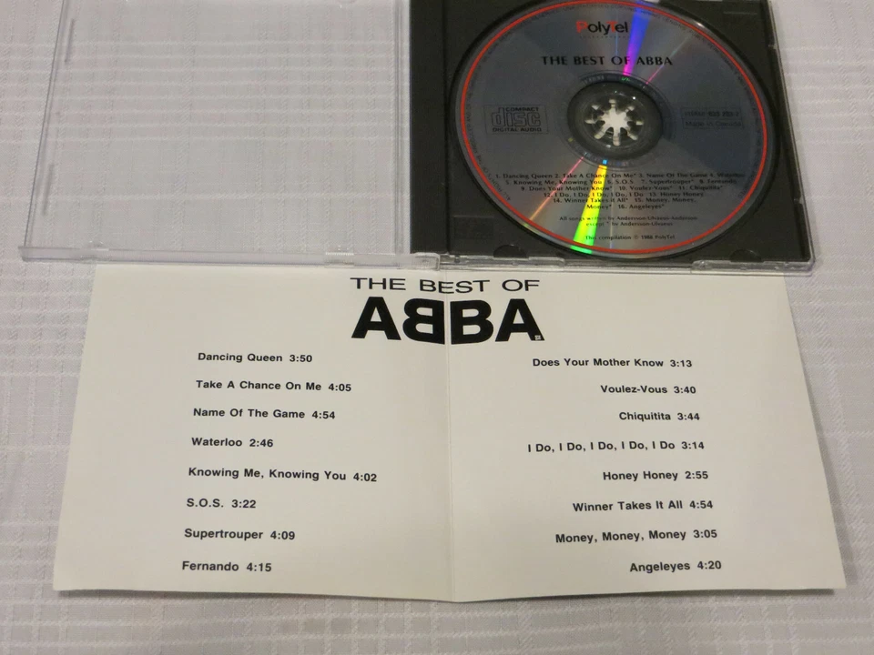 THE BEST OF ABBA CD MEGARARE PolyTel CANADA 1988 16 tracks POLYGRAM disqueameric - Image 3 of 3