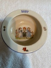 Vintage Baby Feeding Bowl Ceramic Made in Czechoslovakia