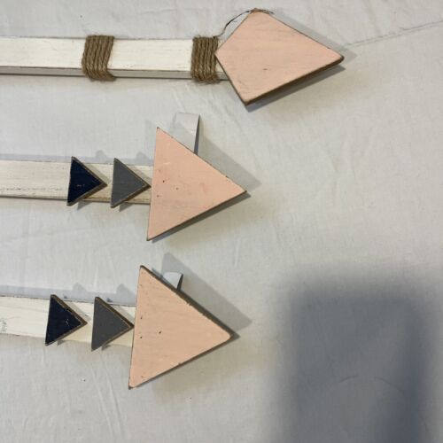 Wooden Colorful Arrow Wall Decor - Set of 3 Hobby Lobby Nautical Distressed Art - Picture 3 of 15