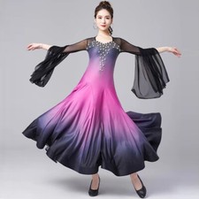 Latin Ballroom Dance Dress Modern Salsa Waltz Standard Long Dress J061 2 Colors