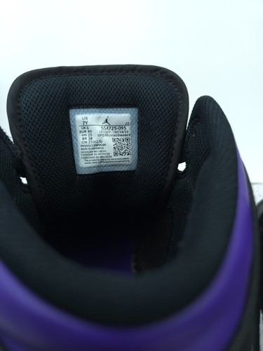 Jordan 1 Mid 7Y (GS) Dark Iris Black White Purple Sneaker Shoes 554725-095 - Picture 13 of 13