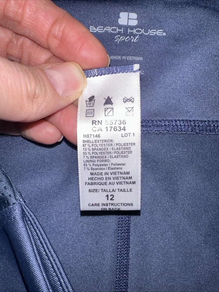 Beach House Shorts Womens 12 Swim Gray Lightweight Trunks Surfer UPF Pro Zip - Image 3 of 4