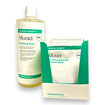 2XMurad Redness Therapy Soothing Tonic 32oz & Soothing Seaweed Infusion Mask(15)