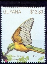 Rufous-tailed jacamar, Birds, Guyana 1990 MNH   