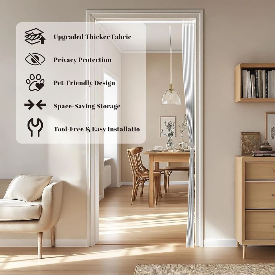 Puerta de acordeón plegable invisible Blackout puerta de acordeón interior puerta magnética Foto 3 de 4