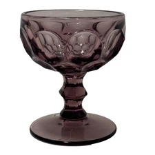 SHERBERT Thumbprint Provincial Amethyst Purple Ohio Imperial Glass Honeycomb