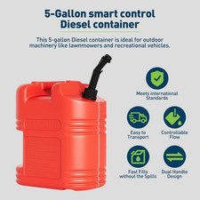 2-Pack 5 Gallon Gas Can Container No-Spill Storage Container with Visible Stripe