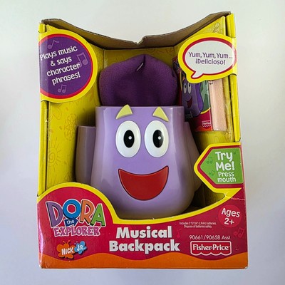 Dora Explorer Musical Backpack 2001 Fisher-Price COMPLETE w/ Map