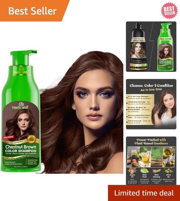 Color Shampoo for Gray Hair Natural Chestnut Brown Cleanses, Colors, Conditions