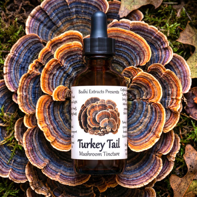 Turkey Tail Mushroom Tincture - Dual Extract from Wild-Harvested Whole Mushrooms