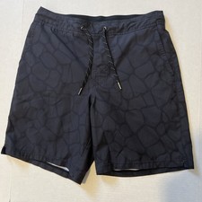 Fair Harbor Bungalow Swim Trunks, Small, Black, Hybrid Shorts With Liner