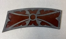 S32 Antique Vtg 6"x2.5" Curved Purple Amethyst Black Stained Glass Tiles SEE ALL