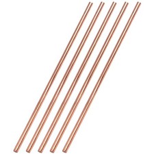 Euogeudel 5PCS Pure Copper Round Rod Length 15.7" Dia 1/8" for Dia: 3mm