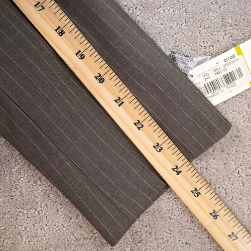 Le Suit Pantsuit Women 14 Gray Yellow Pinstripe Classic Career Shawl VTG NWT - Picture 8 of 19