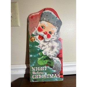 Vintage 1958 Whitman Night Before Christmas Shaped Book Florence Sarah Winship