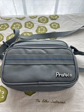 Vintage Profoto Gray and Blue Camera Bag Shoulder Strap Zipper Pockets Reduced