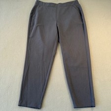 Nine West Womens Charcoal Gray Heather Crop Pull On Dress Pants Size Large
