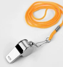 ABS Ball Metal Referee Whistle Dog Training Loud Whistle Includes Lanyard Sport