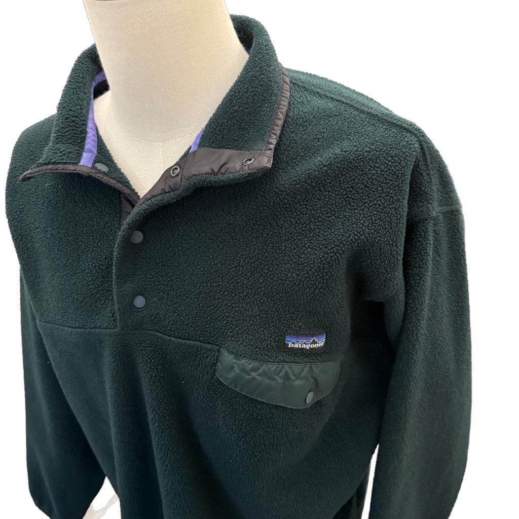 Vintage 90s Patagonia Synchilla Snap-T Fleece Pullover Hunter Green USA Made XL thumbnail 3