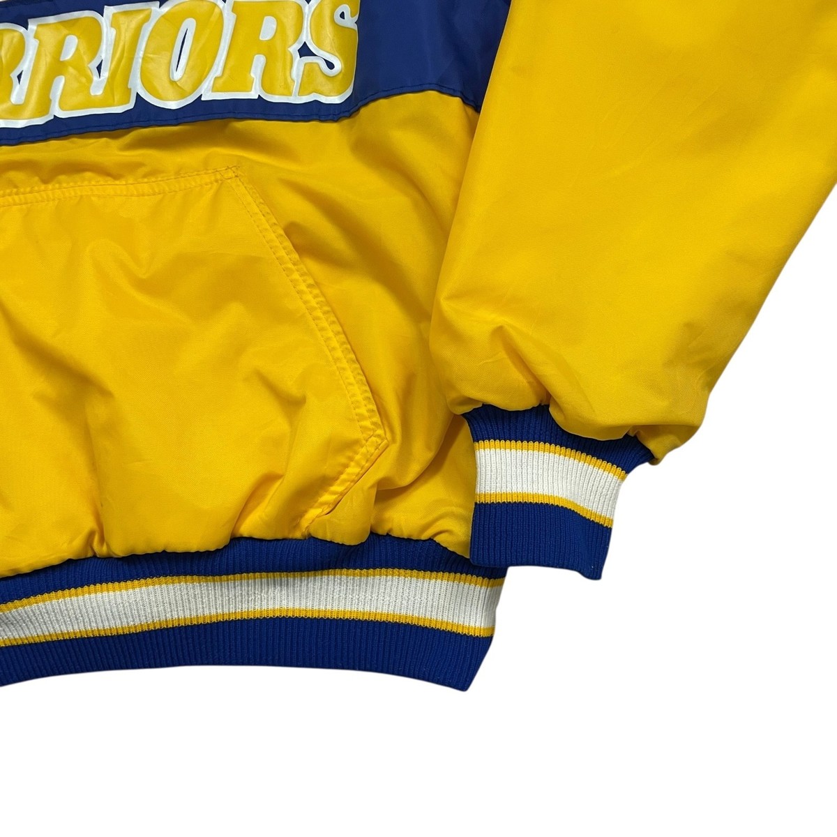 VTG 90s NBA GOLDEN STATE WARRIORS DELONG PULLOVER JACKET SIZE L