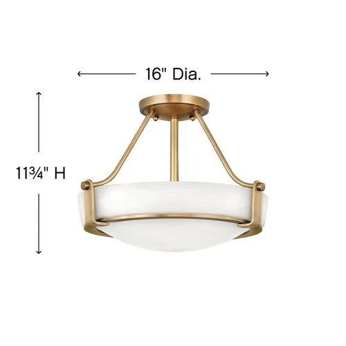 Hinkley Lighting 3220 Hathaway 3 Light 16"W Semi-Flush Bowl - Brass - Picture 8 of 9