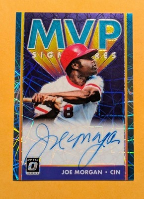 2019 Panini Donruss Optic MVP Signatures Joe Morgan TEAL Velocity Prizm 04/15 SP