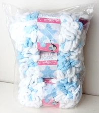 Lion Brand Off the Hook Loopy Magic Yarn Lot 3 Skeins Blue White Burgundy