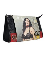 Shots Ouch Milan Collection Bondage Kit with Storage Bag, Black/Red