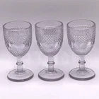 3 Vintage Lavender Light Purple Amethyst Depression Glass 4" Cordial Goblets
