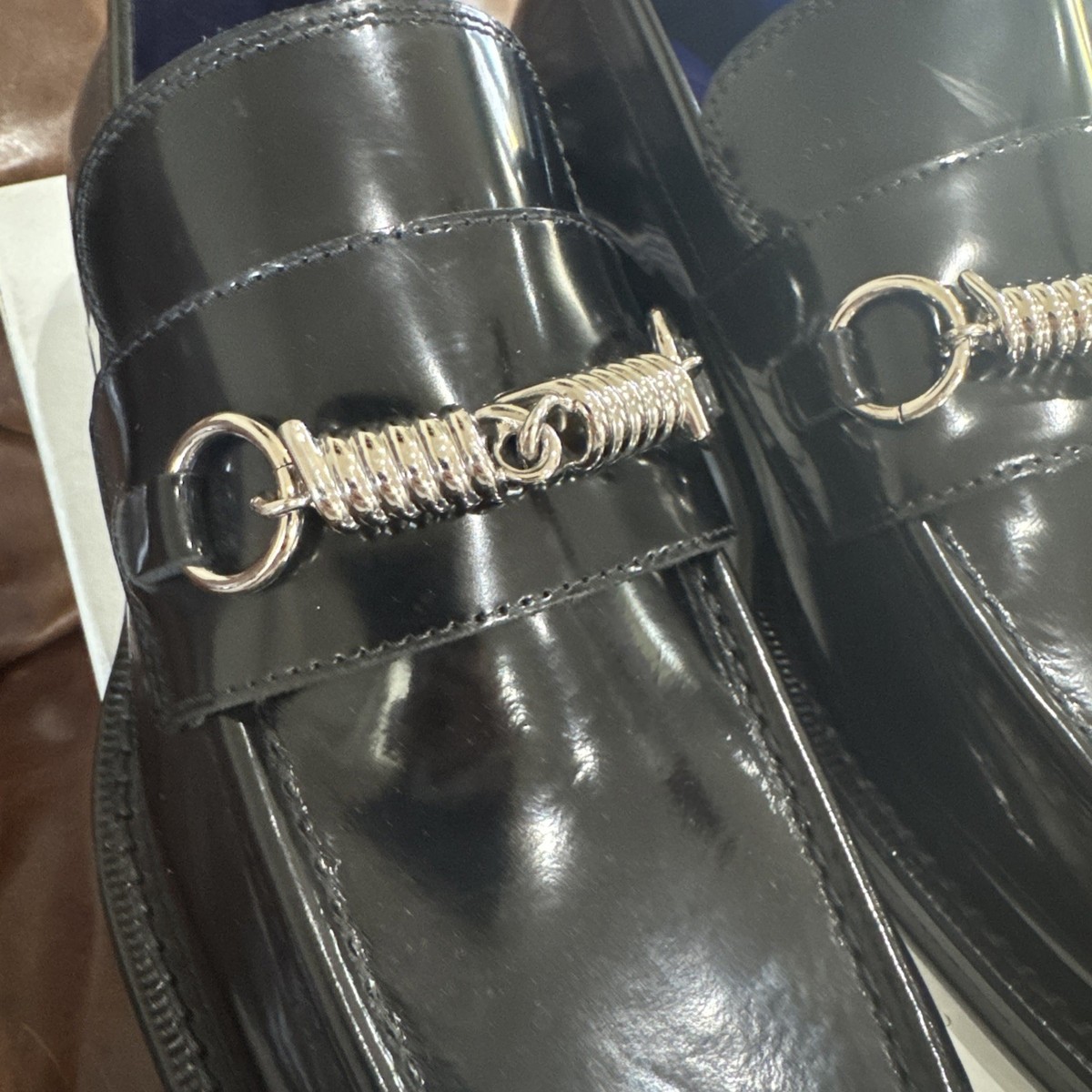 $990 Burberry Barbed Leather Loafers Black Sz US 9 | eBay