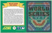 1991 Score Magic Motion Trivia Willie Stargell #10 - 1979👍