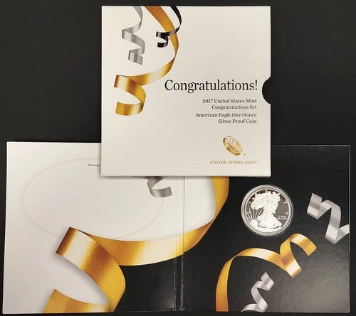 2017 S Proof Silver Eagle Congratulations Set!