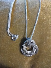 Sterling silver 4.1 DWT Free Form Diamond .925 Necklace 18" Chain. Sparkly 