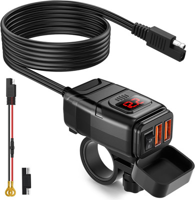 Motorcycle USB Charger, 6.8A Quick Charge 3.0 Dual USB Motorcycle Phone Charger