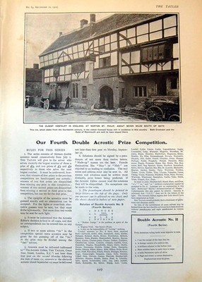 Alter Druck Nachlass Herberge England Norton St Philip Cricket H Martyn R Abel1
