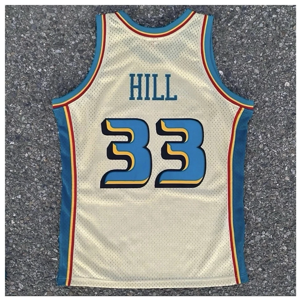 Футболка с поршнями подлинная Grant Hill шампанское Mitchell And Ness размер S и M - Изображение 2 из 4